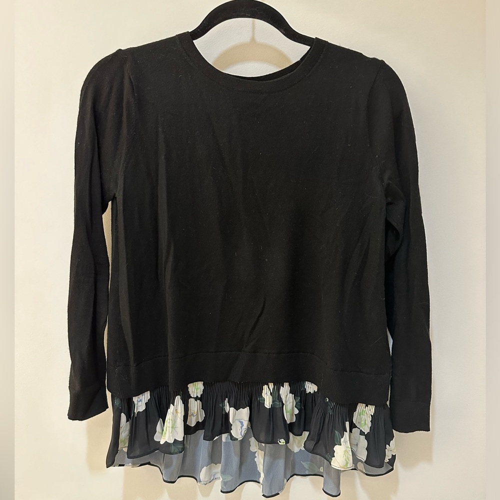 Club Monaco | Black Floral Sweater